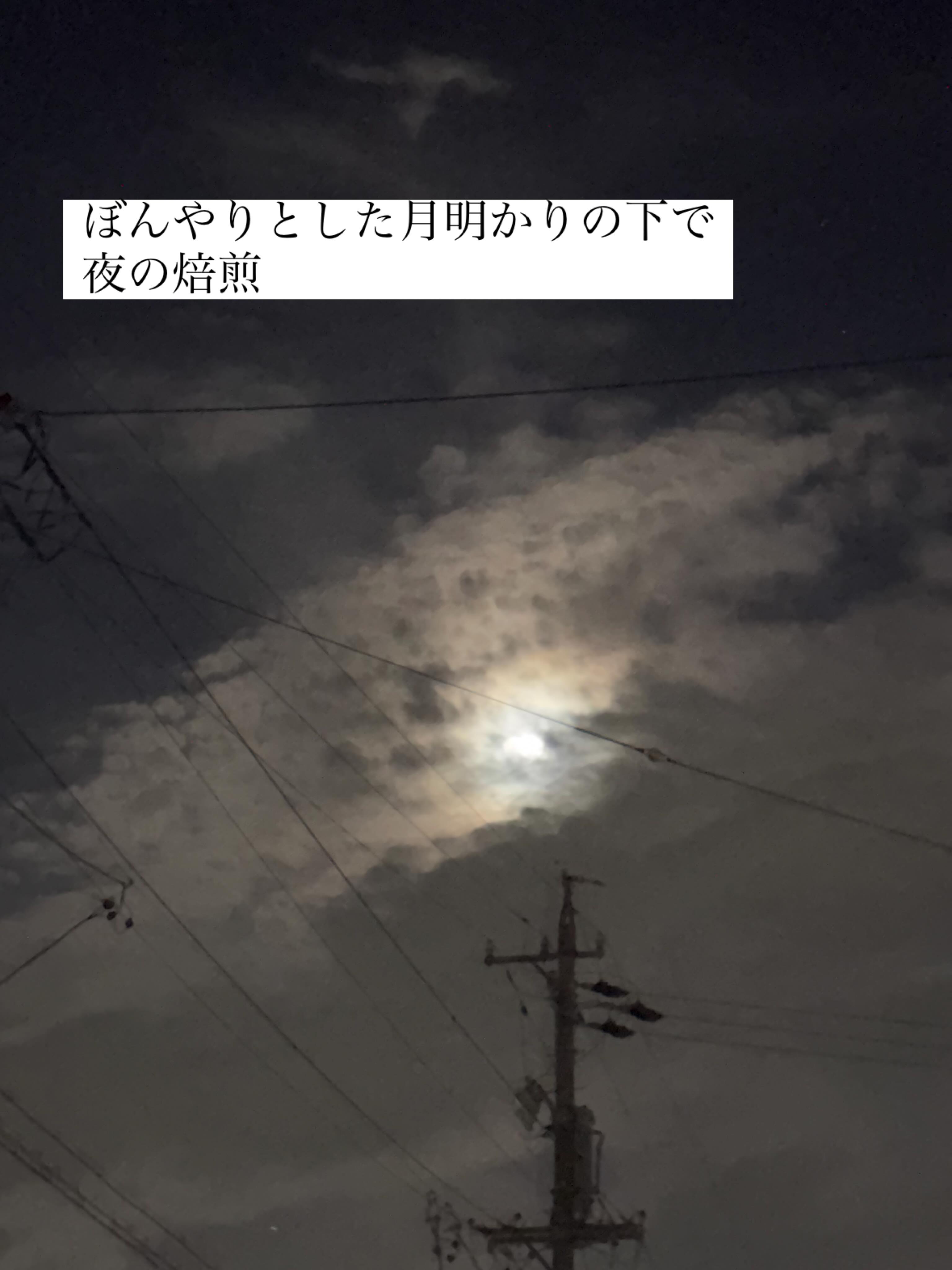 雲に隠れてぼんやりした
月明かりの下で焙煎です

月明かりは
思ってた以上に明るいんですね

焙煎室は
気温33℃
湿度48%

蒸し暑さが残る夜ですが
月明かりと夜風を感じつつ

もう1バッチ焼いていきます

#刈谷
#スペシャルティコーヒー
#自家焙煎